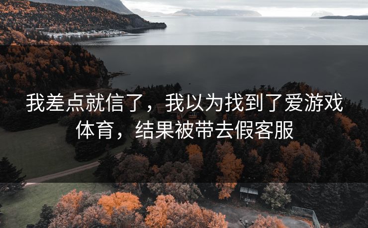 我差点就信了，我以为找到了爱游戏体育，结果被带去假客服