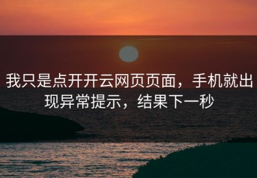 我只是点开开云网页页面，手机就出现异常提示，结果下一秒