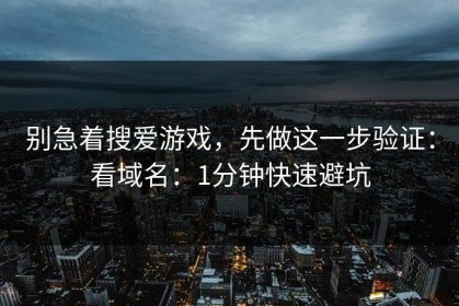 别急着搜爱游戏，先做这一步验证：看域名：1分钟快速避坑