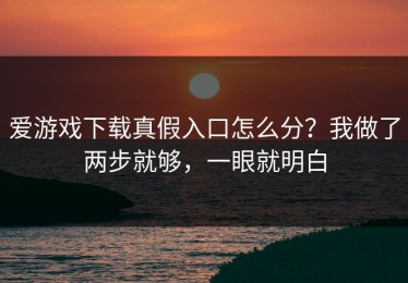 爱游戏下载真假入口怎么分？我做了两步就够，一眼就明白
