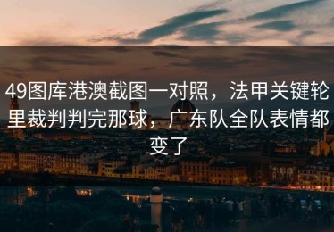 49图库港澳截图一对照，法甲关键轮里裁判判完那球，广东队全队表情都变了