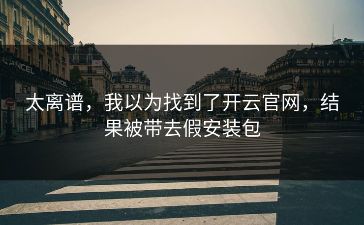 太离谱,我以为找到了开云官网,结果被带去假安装包 太离谱,我以为找到了开云官网,结果被带去假安装包